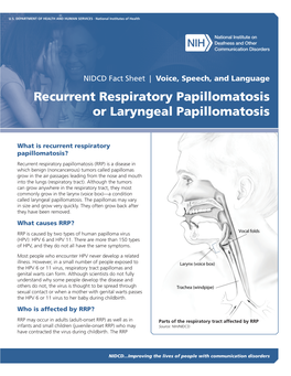 Recurrent Respiratory Papillomatosis Or Laryngeal Papillomatosis