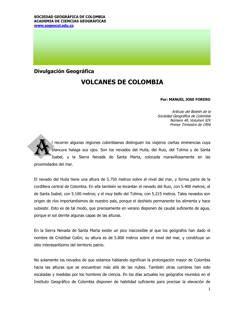 Volcanes De Colombia