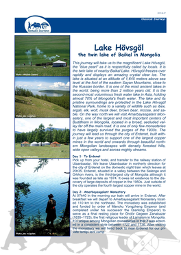 Lake Hövsgöl the Twin Lake of Baikal in Mongolia