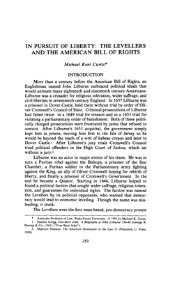 The Levellers and the American Bill of Rights