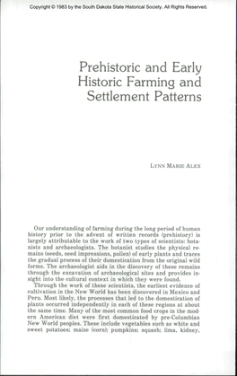 Prehistoric and Early Historic Farming and Settlement Patterns