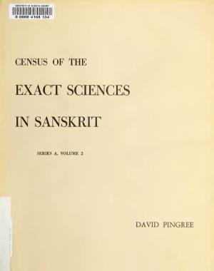 Census of the Exact Sciences in Sanskrit