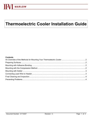 Thermoelectric Cooler Installation Guide