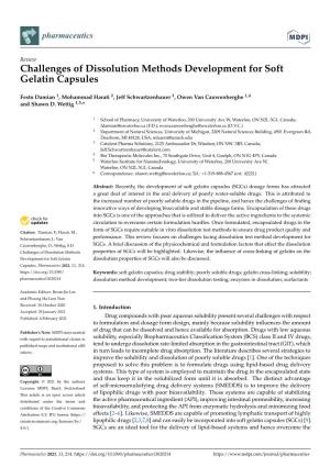 Challenges of Dissolution Methods Development for Soft Gelatin Capsules