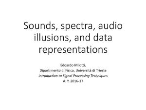 Sounds, Spectra, Audio Illusions, and Data Representations