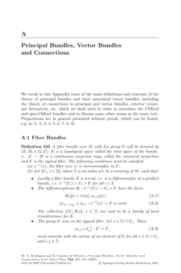 A Principal Bundles, Vector Bundles and Connections