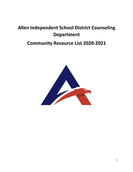 2020-2021 Community Resource List