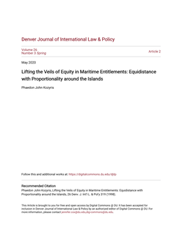 Lifting the Veils of Equity in Maritime Entitlements: Equidistance with Proportionality Around the Islands