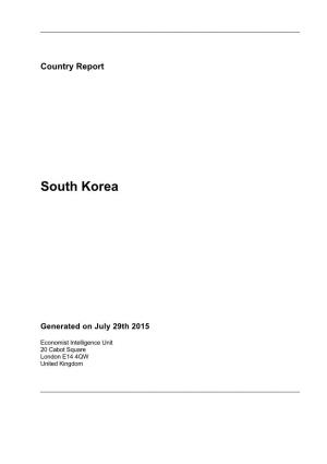 Country Report South Korea July 2015