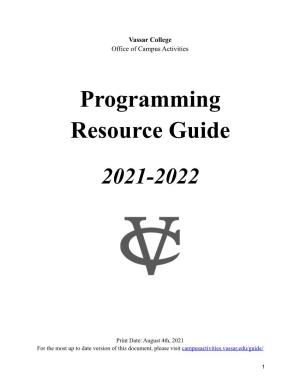 Programming Resource Guide 2021–2022