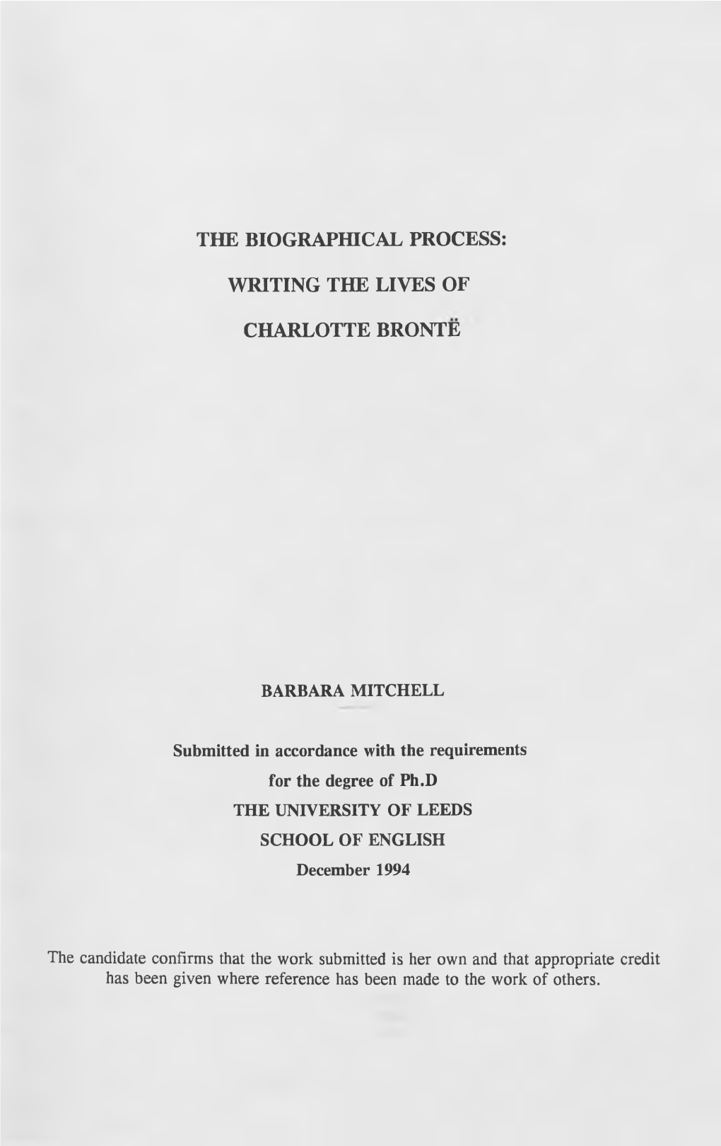 Writing the Lives of Charlotte Bronte