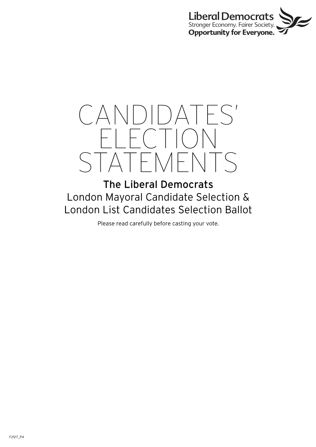 Candidates' Election Statements