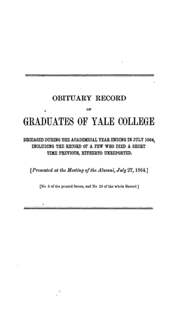 1863-1864 Obituary Record of Graduates of Yale University