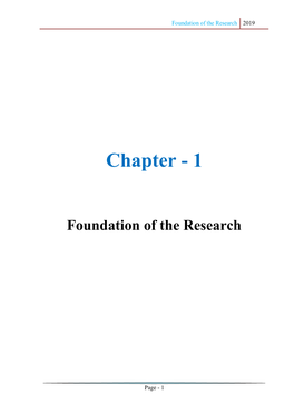 Foundation of the Research 2019