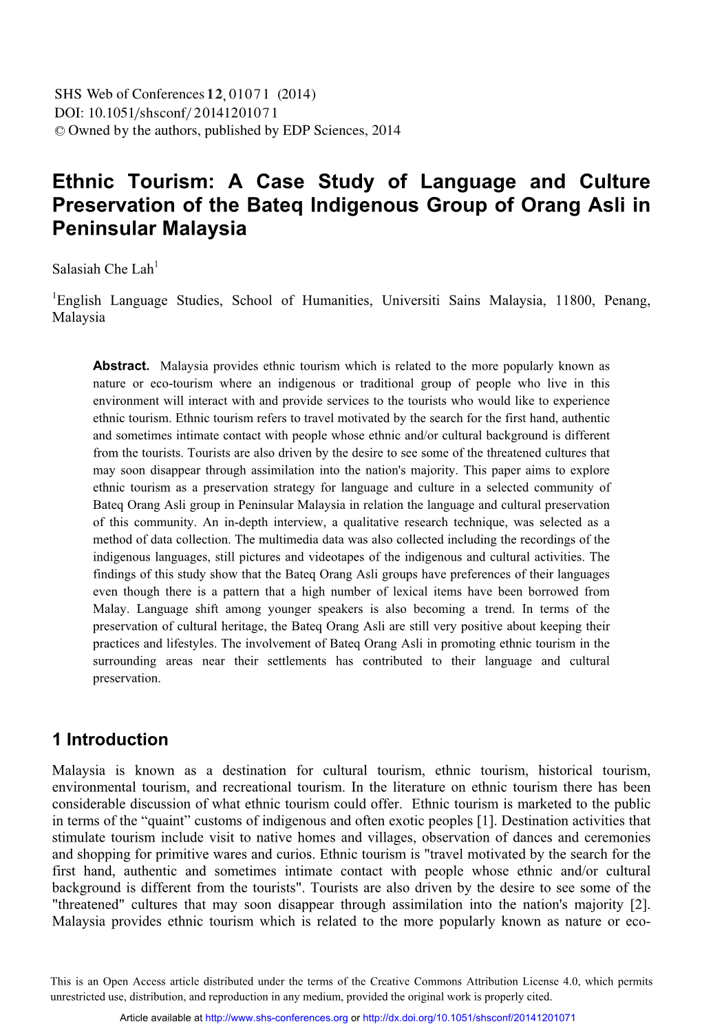 ethnic tourism case study