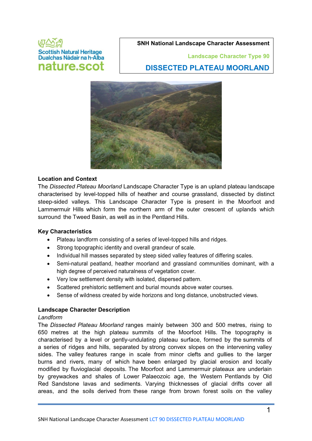 1 Dissected Plateau Moorland