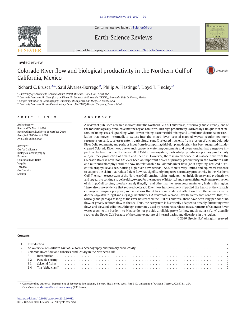 Colorado River Flow and Biological Productivity in the Northern Gulf of California, Mexico