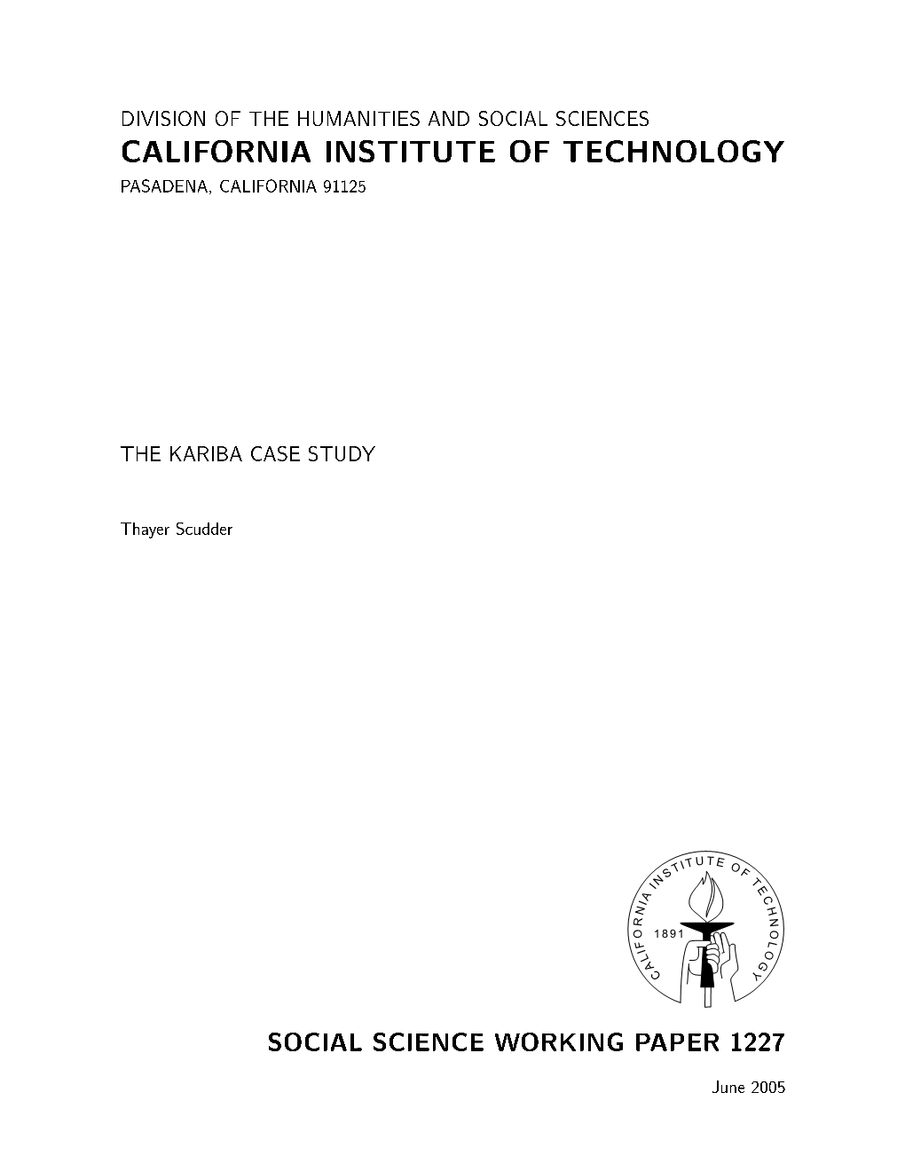 Division of the Humanities and Social Sciences