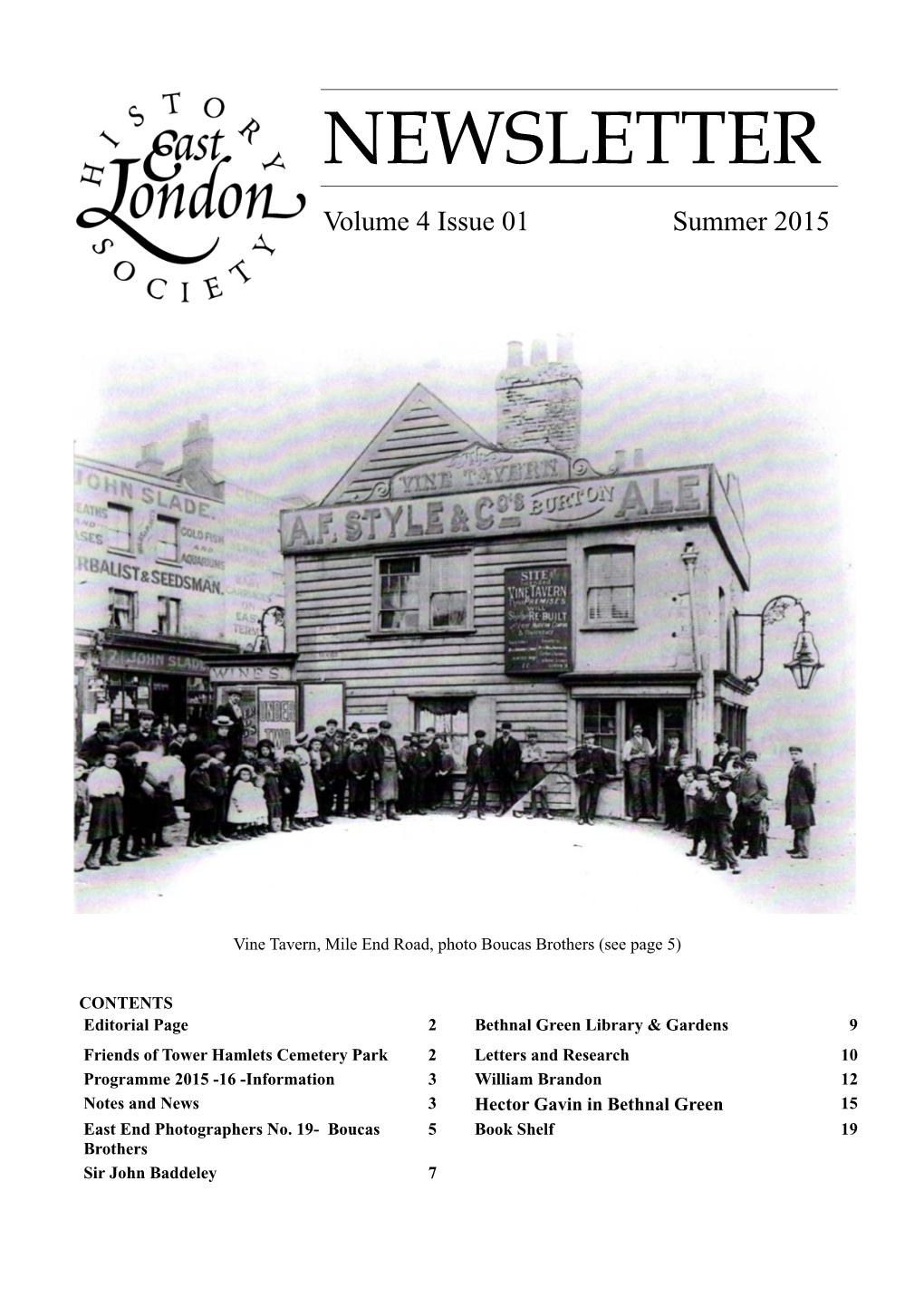 NEWSLETTER Volume 4 Issue 01 Summer 2015