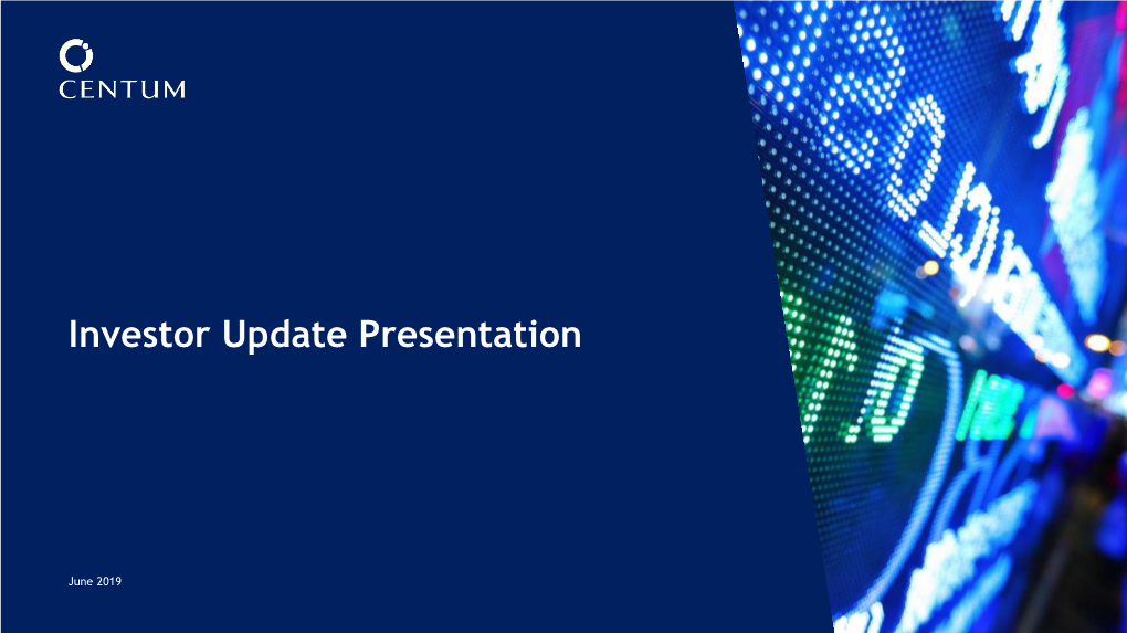 Investor Presentation June 2019 Update