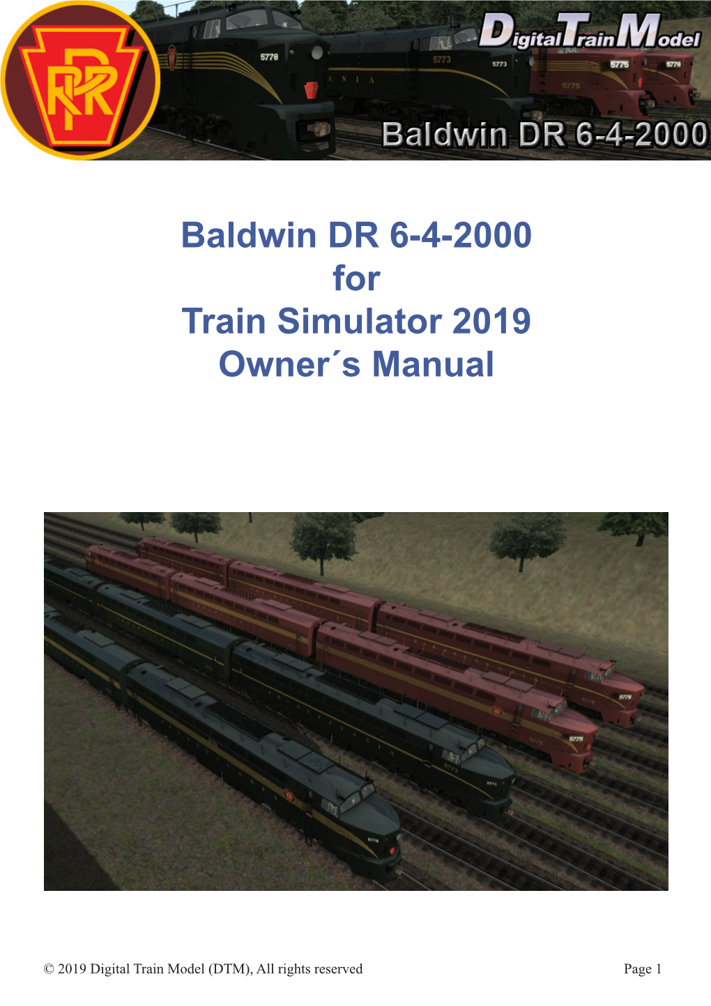 Baldwin DR 6-4-2000 for Train Simulator 2019 Owner´S Manual