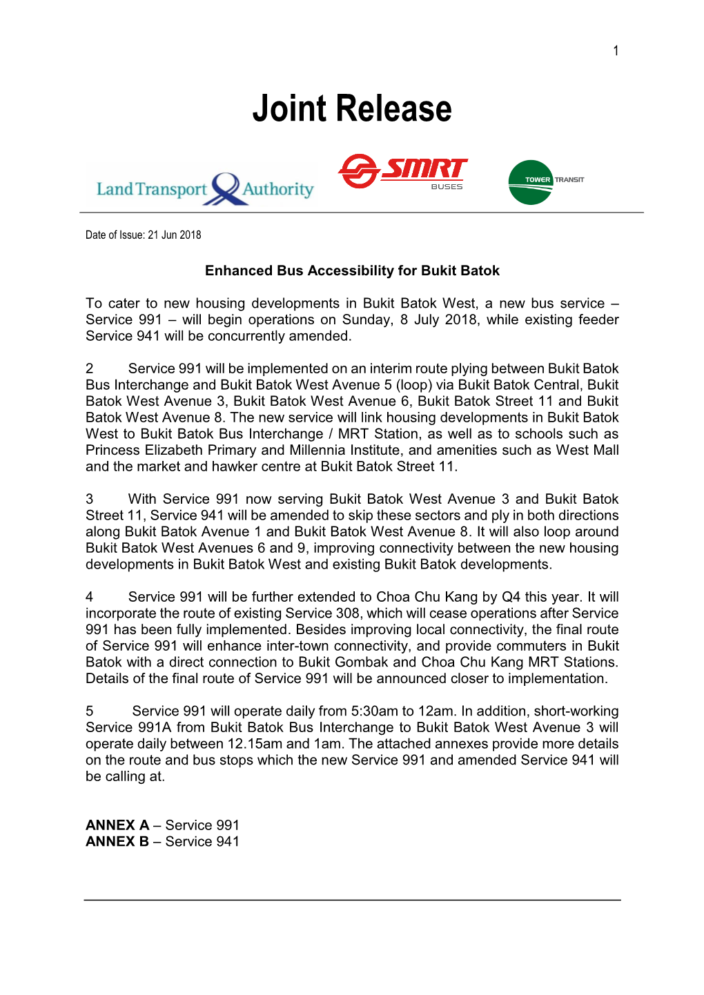 Enhanced Bus Accessibility for Bukit Batok