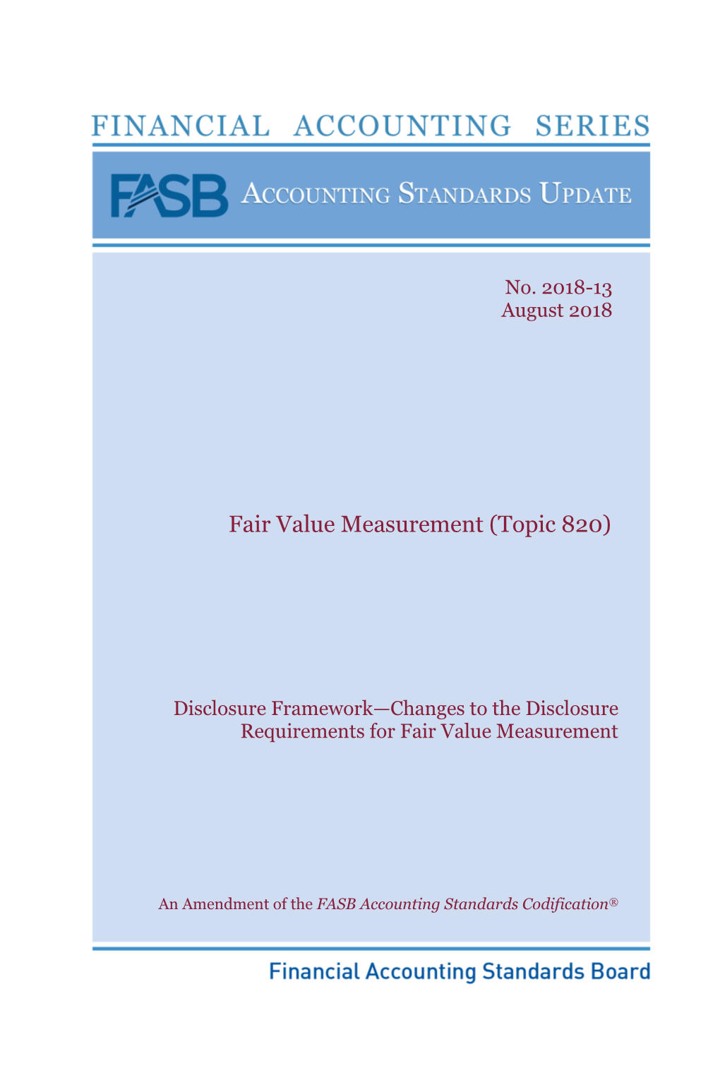 Fair Value Measurement (Topic 820)