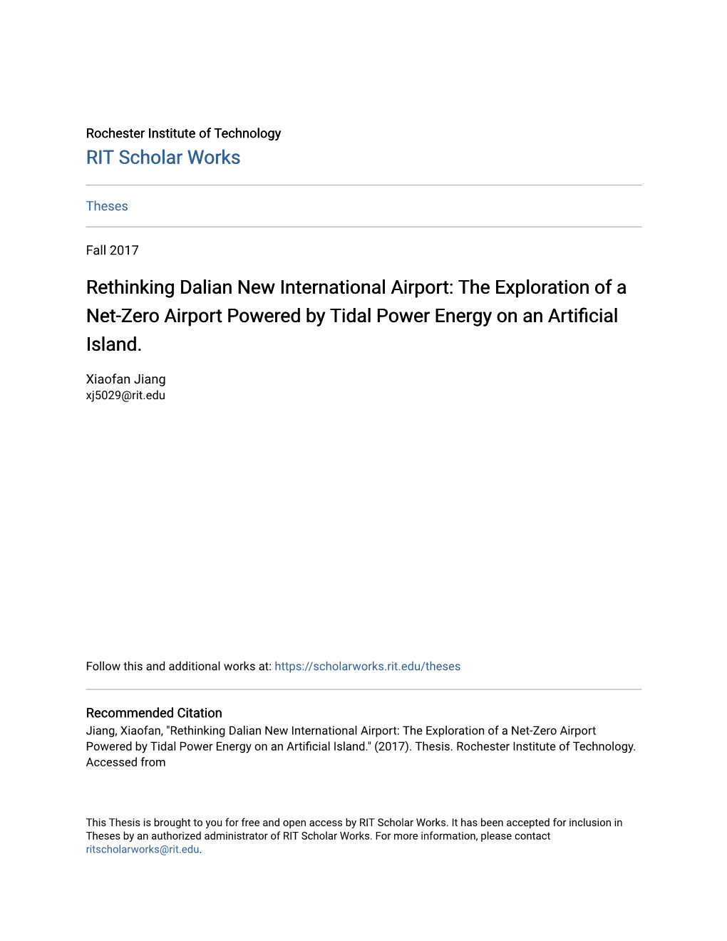 Rethinking Dalian New International Airport: the Exploration of a Net-Zero Airport Powered by Tidal Power Energy on an Artificial Island