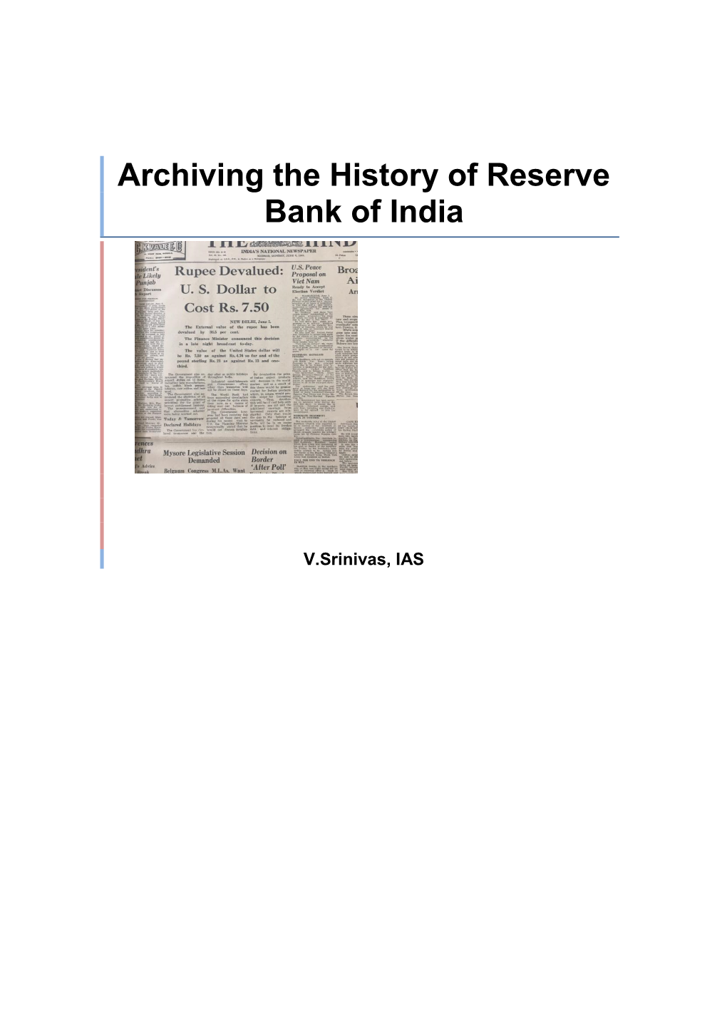 Archiving the History of Reserve Bank of India