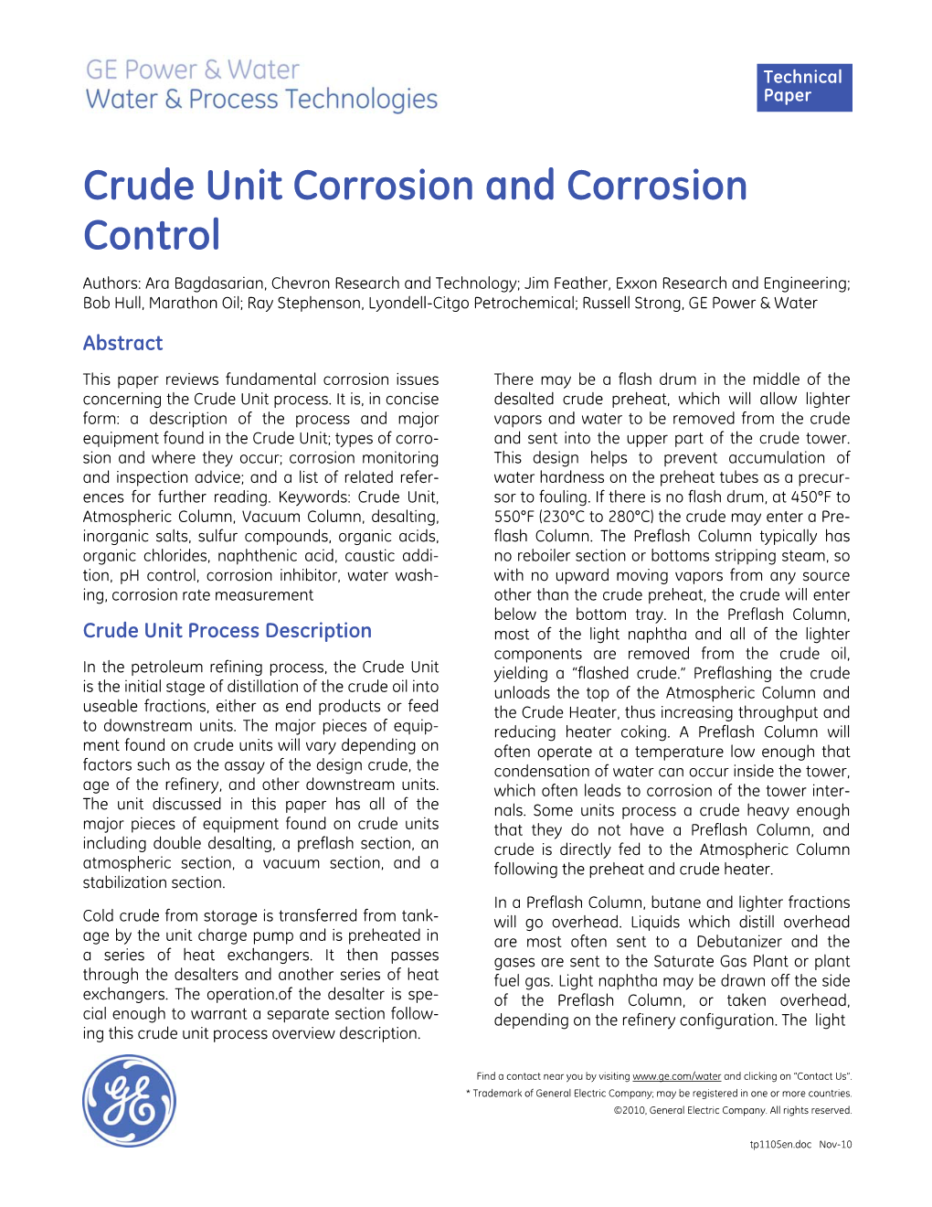 Crude Unit Corrosion and Corrosion Control