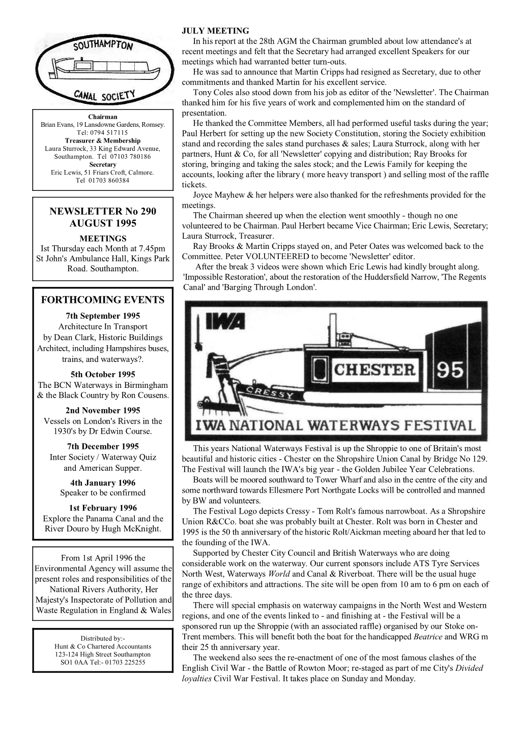 Southampton Canal Society Newsletter