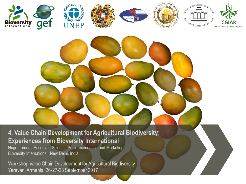 4. Value Chain Development for Agricultural Biodiversity