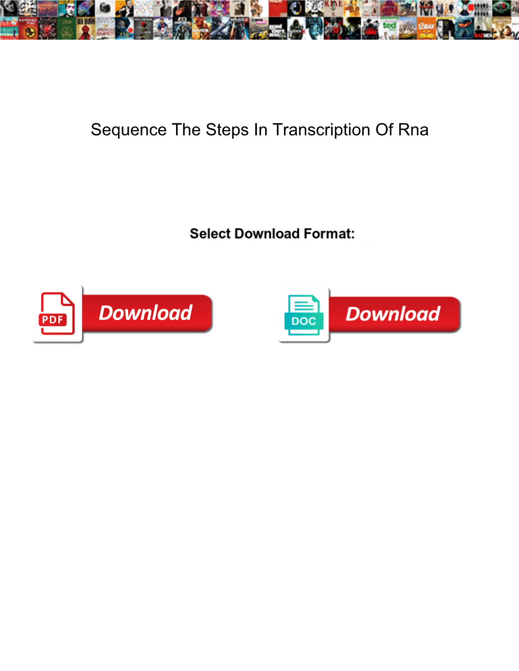 Sequence the Steps in Transcription of Rna