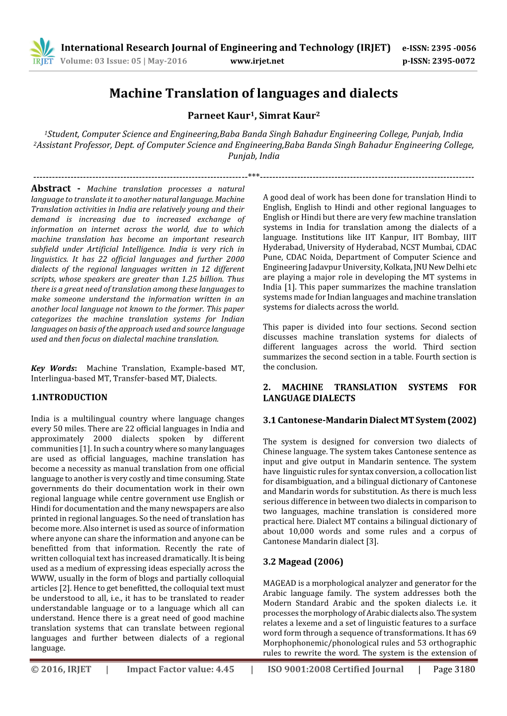 Machine Translation of Languages and Dialects