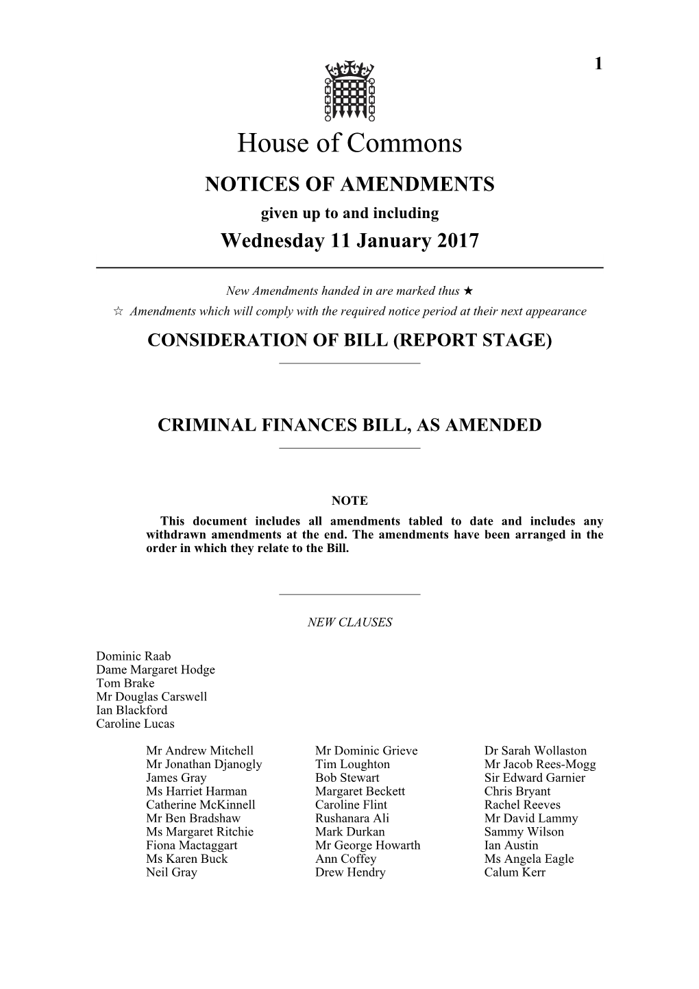 Criminal Finances Bill, As Amended