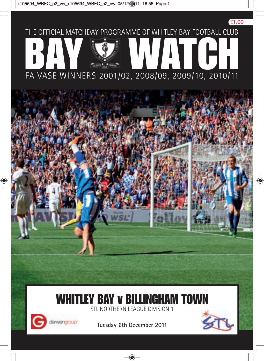 WHITLEY BAY V BILLINGHAM TOWN STL NORTHERN LEAGUE DIVISION 1