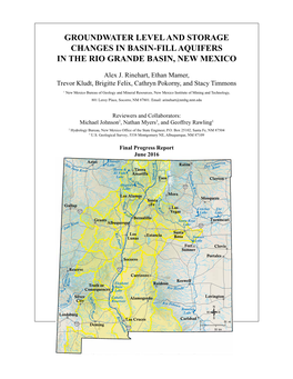 Groundwater Level and Storage Changes in Basin-Fill Aquifers in the Rio Grande Basin, New Mexico