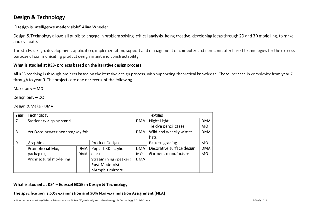 Design & Technology