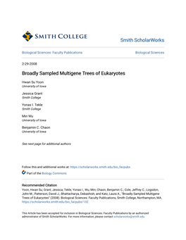 Broadly Sampled Multigene Trees of Eukaryotes