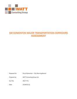 Sw Edmonton Major Transportation Corridors Assessment