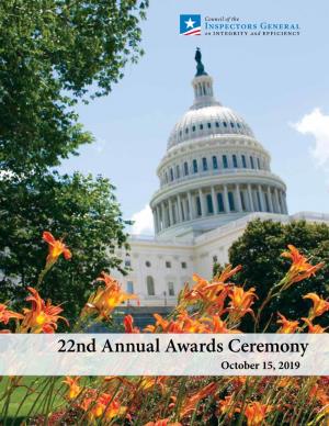 22Nd Annual Awards Ceremony October 15, 2019