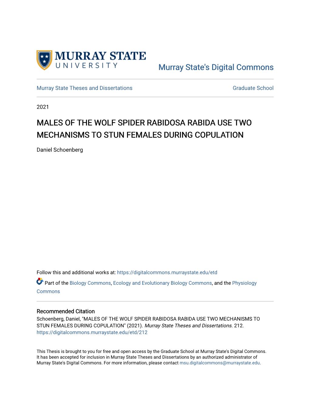 Males of the Wolf Spider Rabidosa Rabida Use Two Mechanisms to Stun Females During Copulation