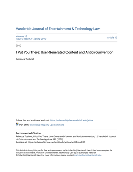 User-Generated Content and Anticircumvention
