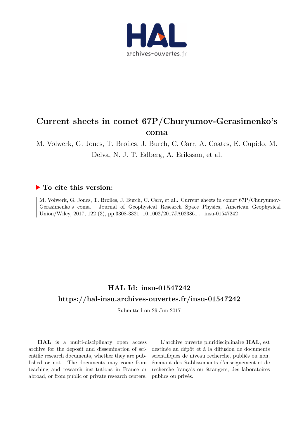 Current Sheets in Comet 67P/Churyumov-Gerasimenko’S Coma M