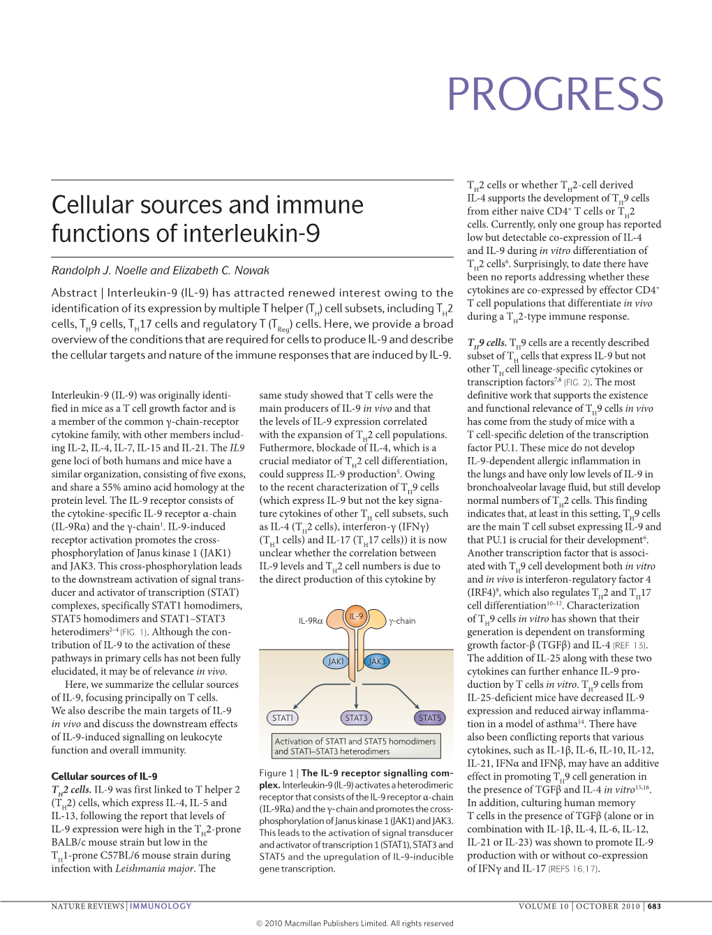 Cellular Sources and Immune Functions of Interleukin-9