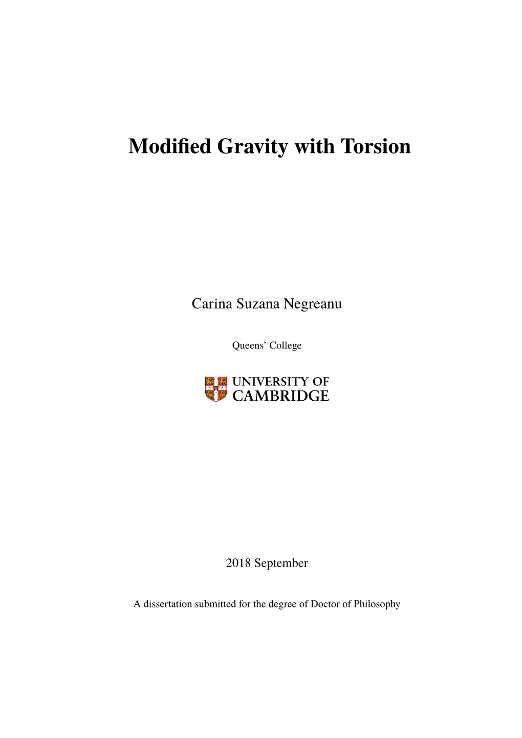 Modified Gravity with Torsion