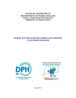 State of Connecticut Department of Public Health Regulatory Services Branch Drinking Water Section