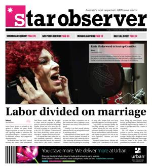 Labor Divided on Marriage