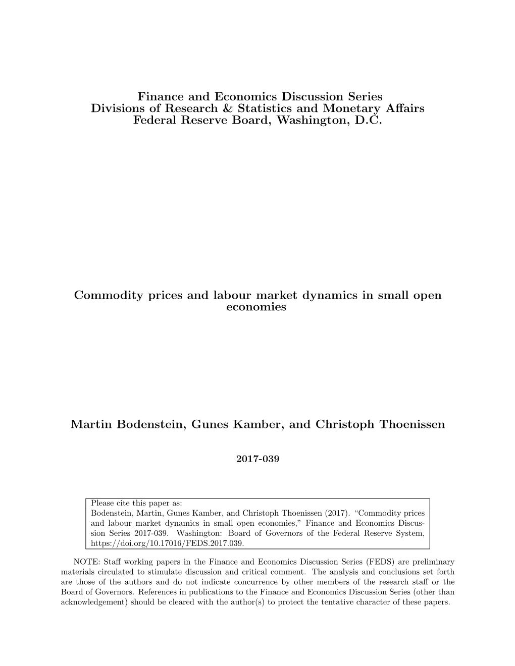 Commodity Prices and Labour Market Dynamics in Small Open Economies