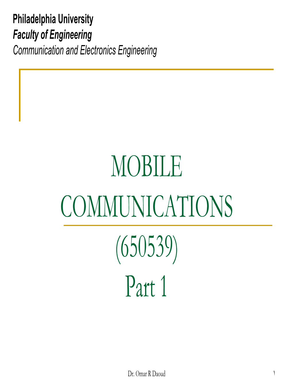 Mobile Communications